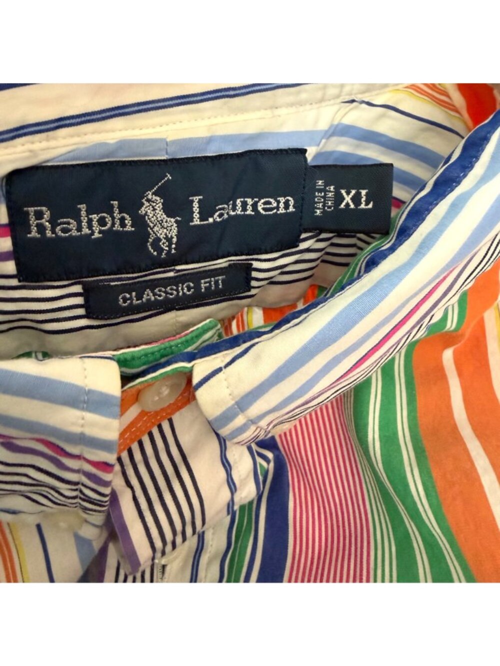 Ralph Lauren Men Striped Button Down Shirt XL Classic Fit Multicolor Long Sleeve - Picture 7 of 7